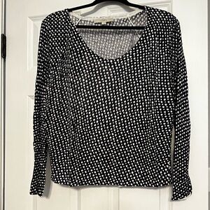 LOFT Navy and White Dotted Light Sweater